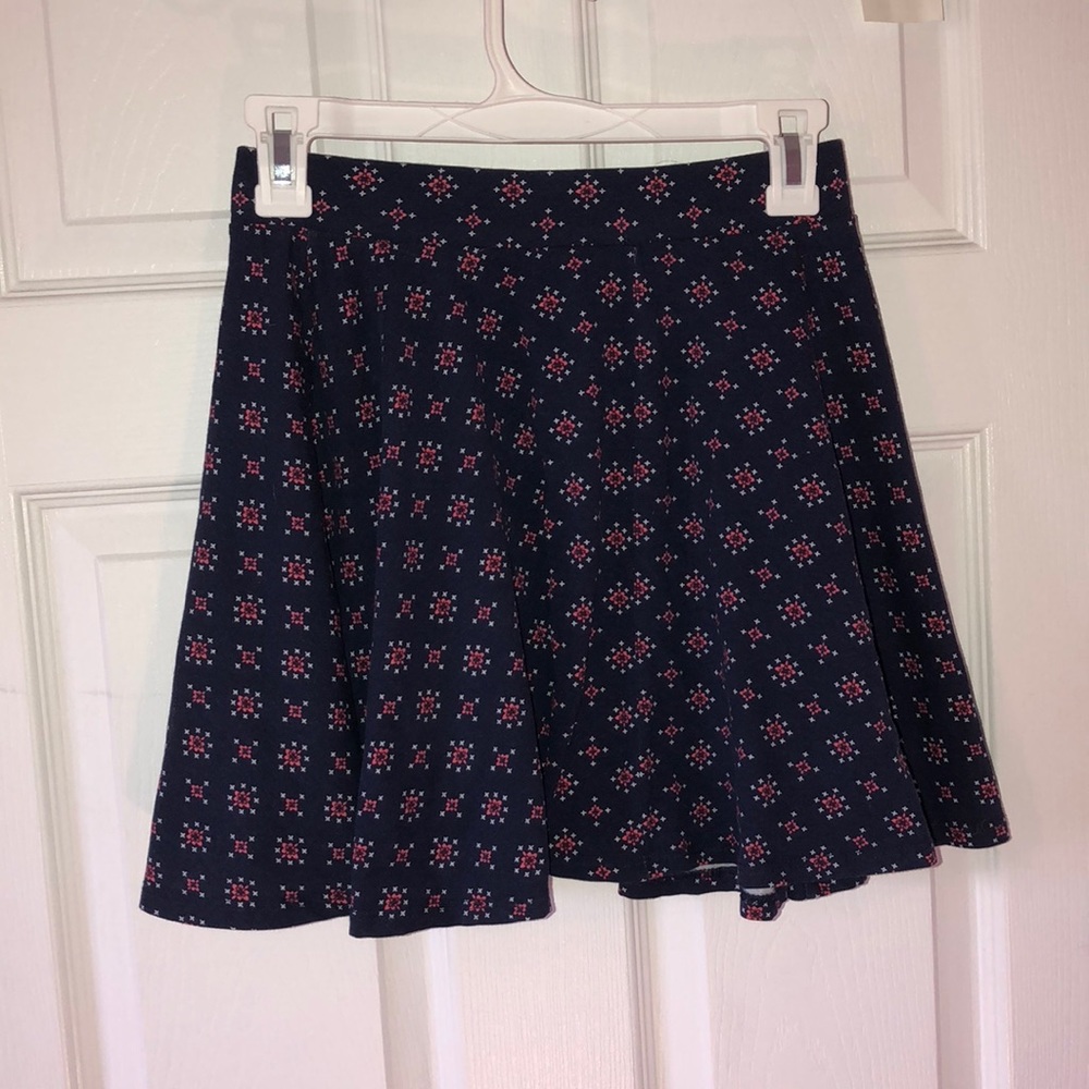 Navy patterned skirt